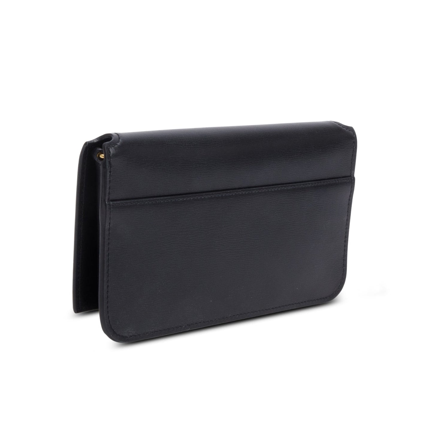 Saint Laurent 2022 Black Calfskin Leather Cassandre Phone Holder
