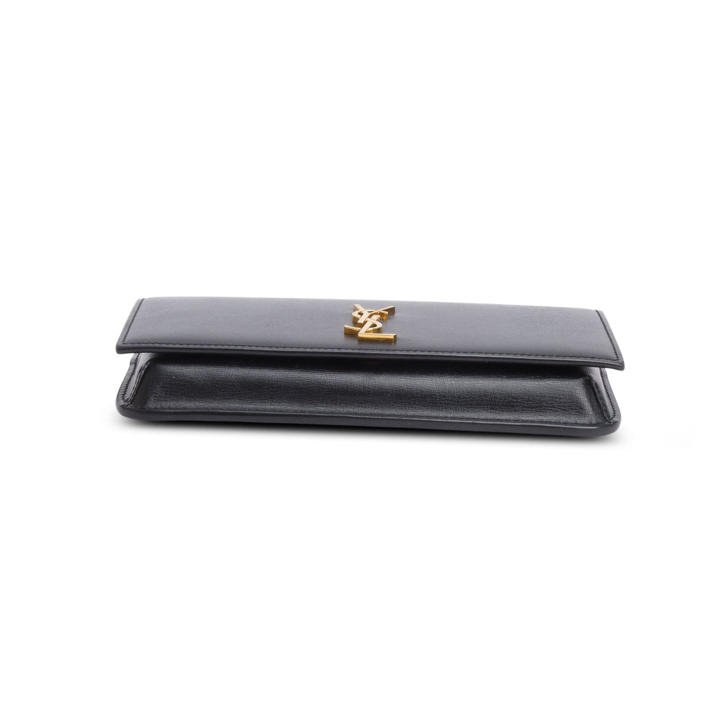 Saint Laurent 2022 Black Calfskin Leather Cassandre Phone Holder