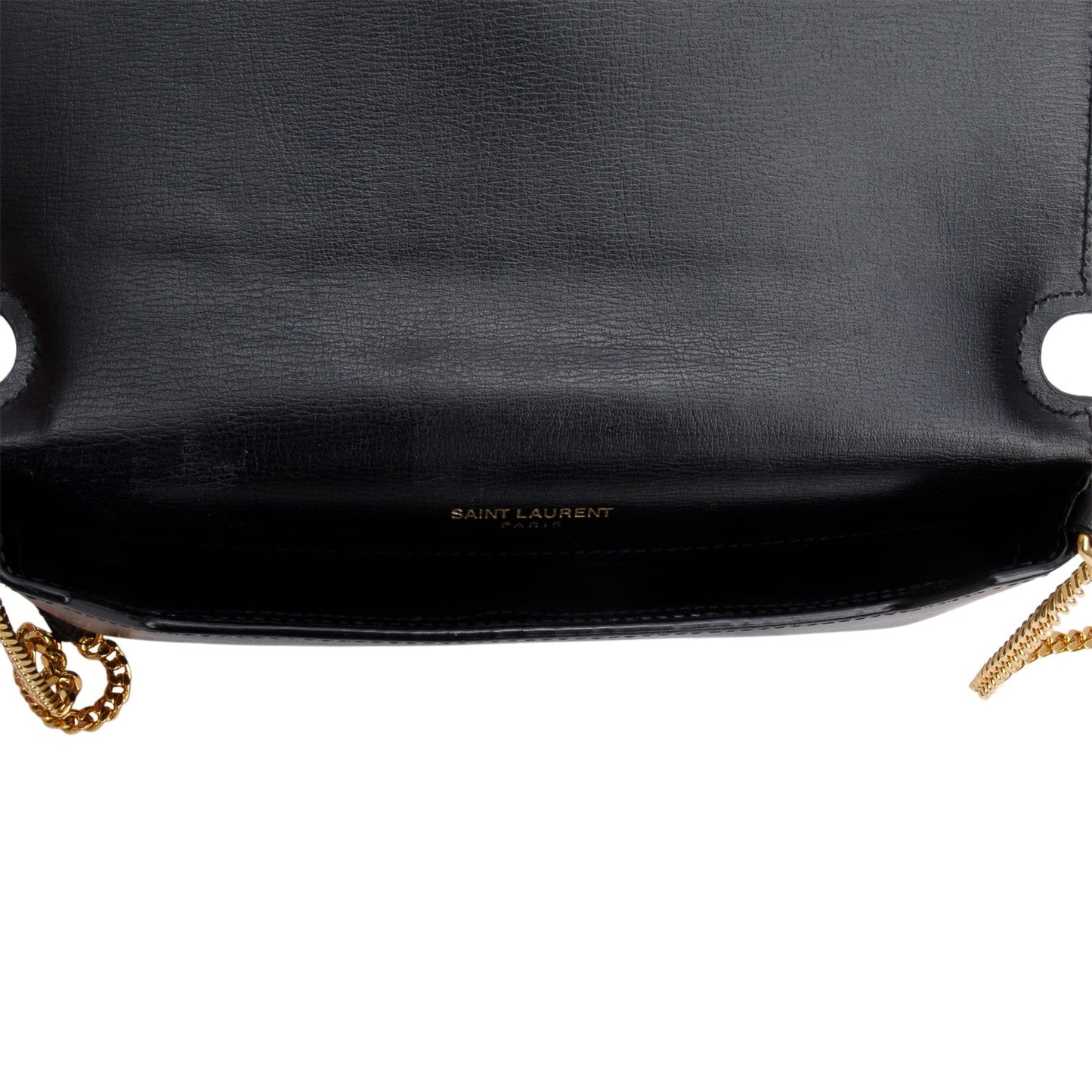 Saint Laurent 2022 Black Calfskin Leather Cassandre Phone Holder