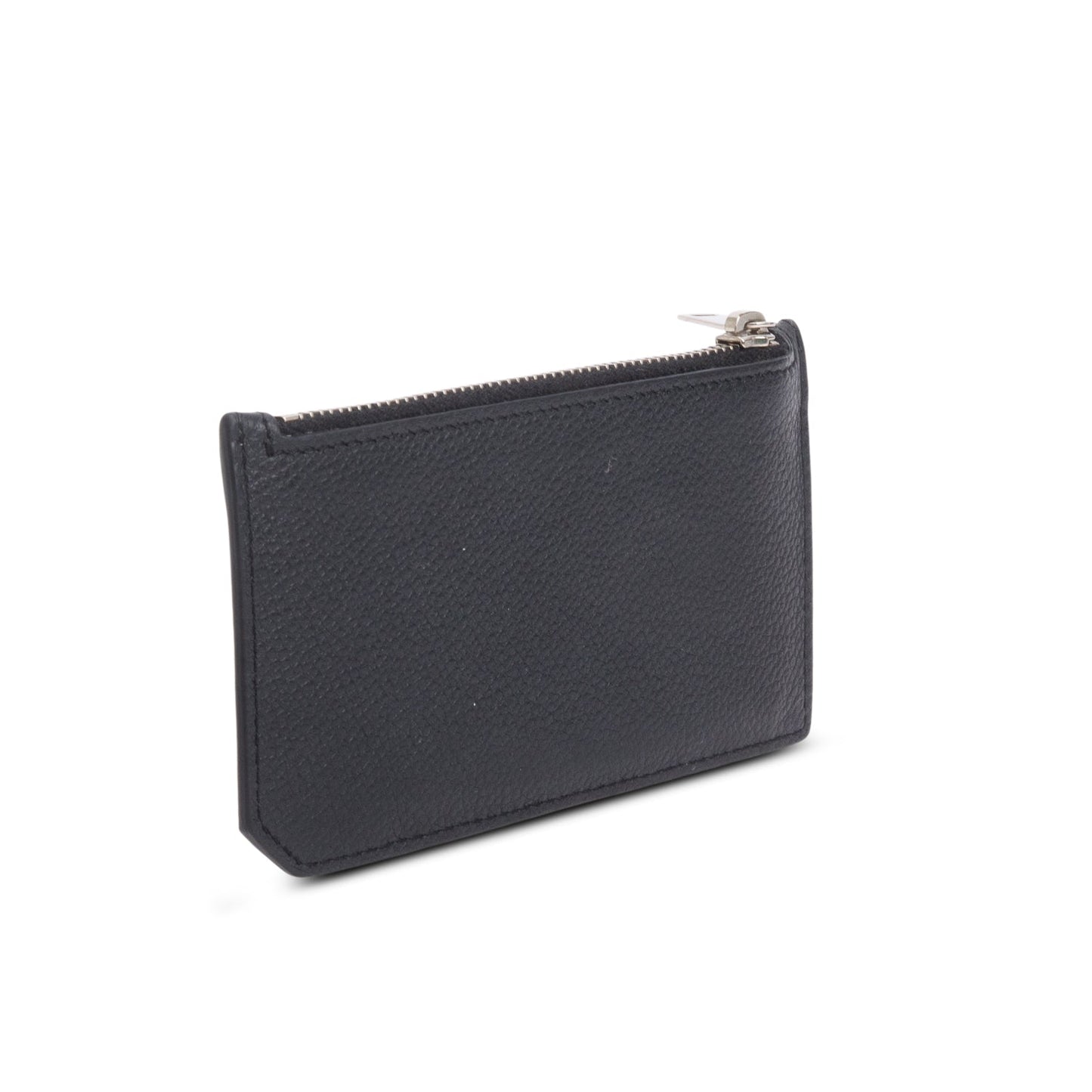 Saint Laurent Black Grain de Poudre Paris Fragments Zipped Card Case