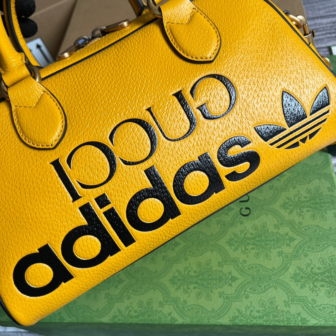 gg x Adidas Mini Duffle Bag Yellow For Women, Women’s Bags 12in/32cm gg