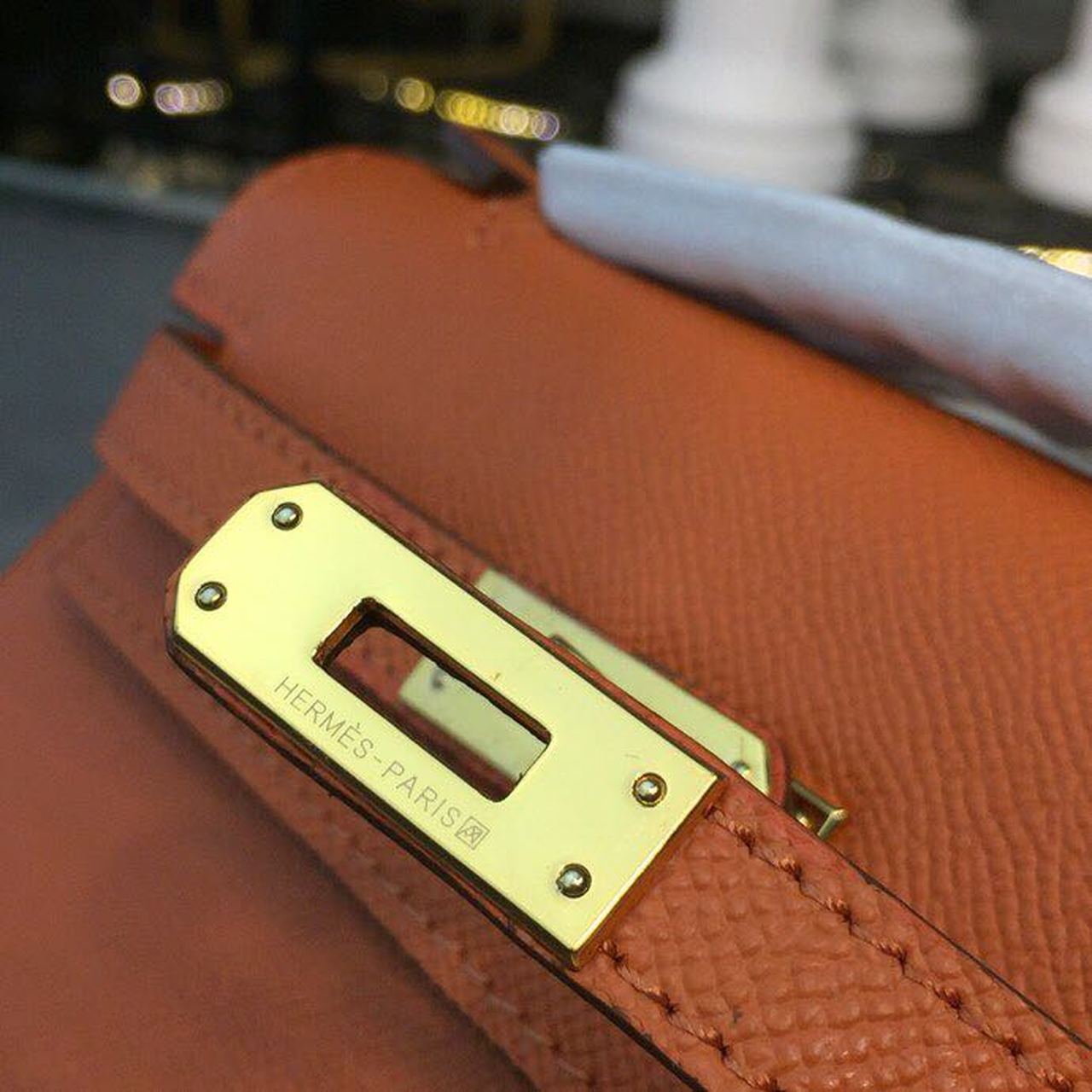 Top Quality Mini Kelly KP Pochette Orange For Women Gold Toned Hardware 8.7in/22cmÂ 