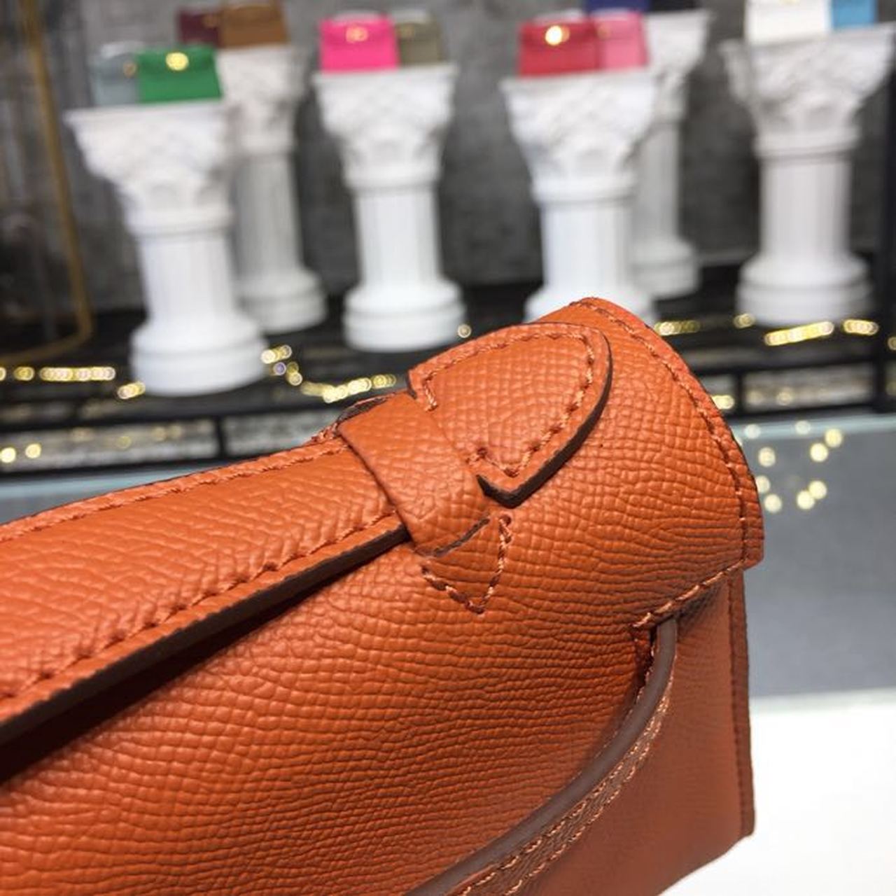 Top Quality Mini Kelly KP Pochette Orange For Women Gold Toned Hardware 8.7in/22cmÂ 