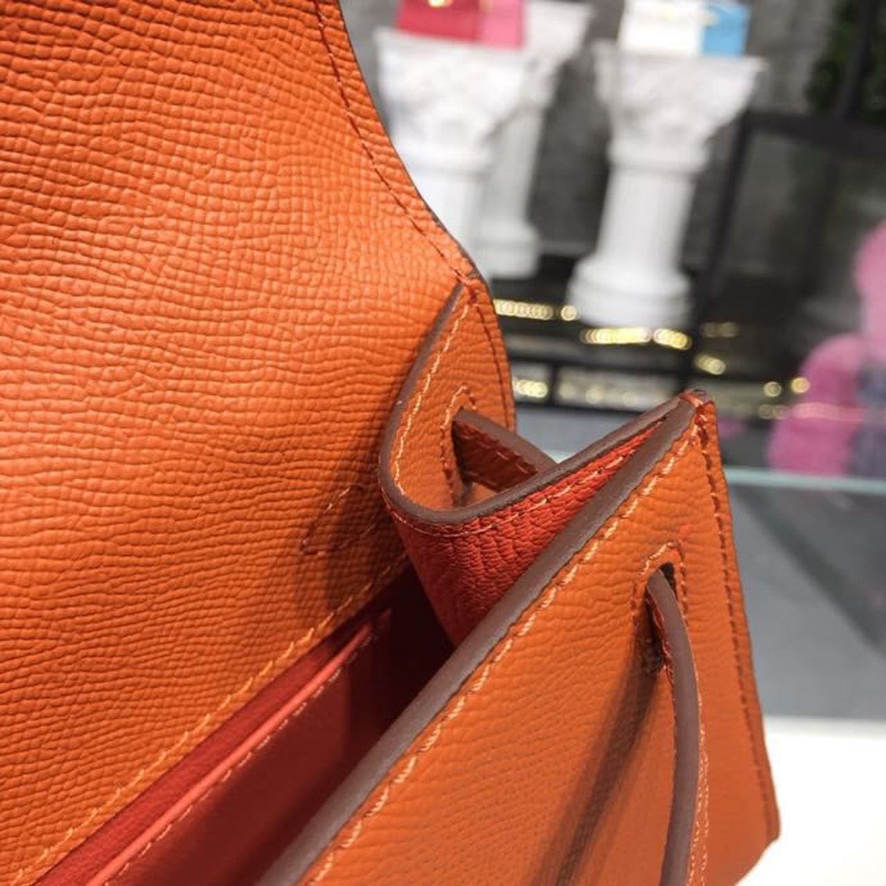 Top Quality Mini Kelly KP Pochette Orange For Women Gold Toned Hardware 8.7in/22cmÂ 