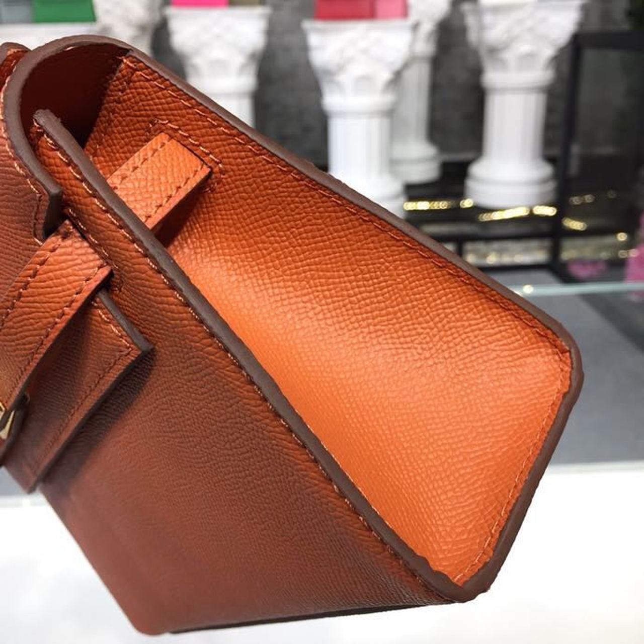 Top Quality Mini Kelly KP Pochette Orange For Women Gold Toned Hardware 8.7in/22cmÂ 