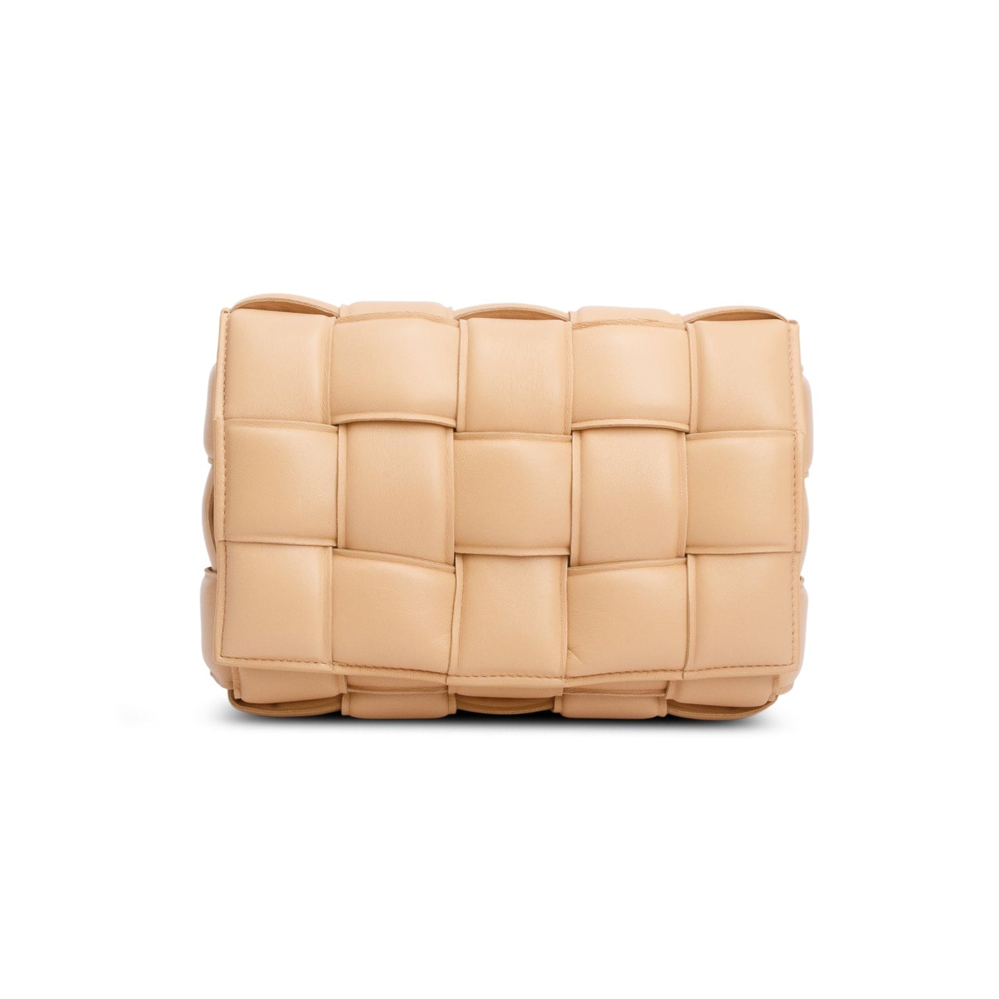 Bottega Veneta Beige Nappa Maxi Intreccio Padded Cassette Crossbody Bag