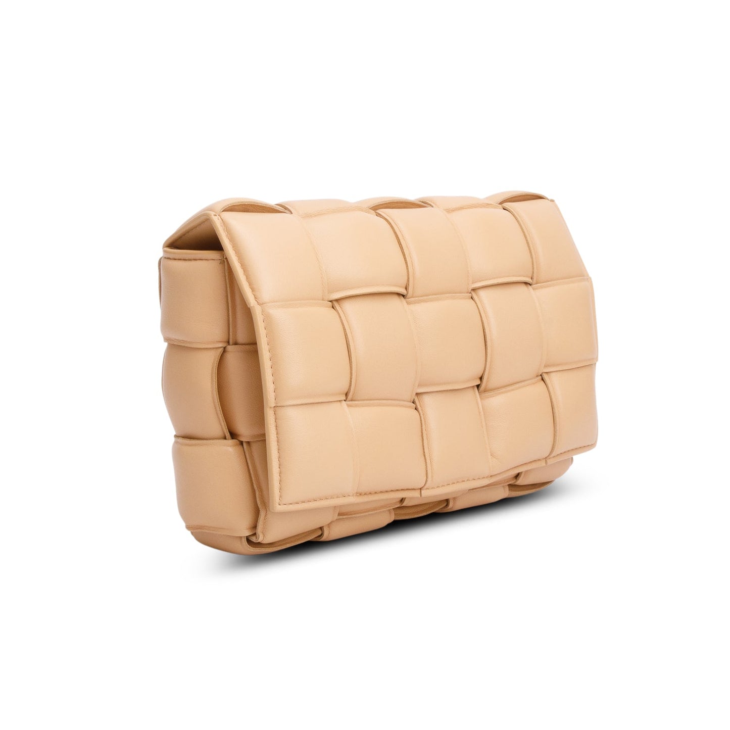 Bottega Veneta Beige Nappa Maxi Intreccio Padded Cassette Crossbody Bag