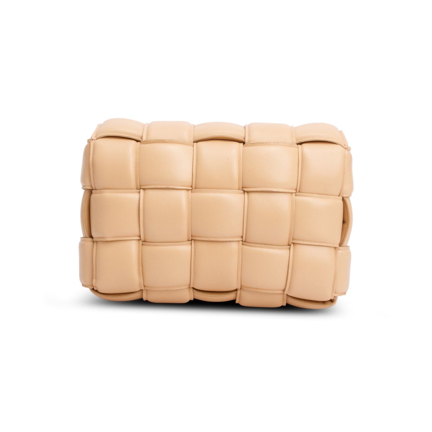 Bottega Veneta Beige Nappa Maxi Intreccio Padded Cassette Crossbody Bag
