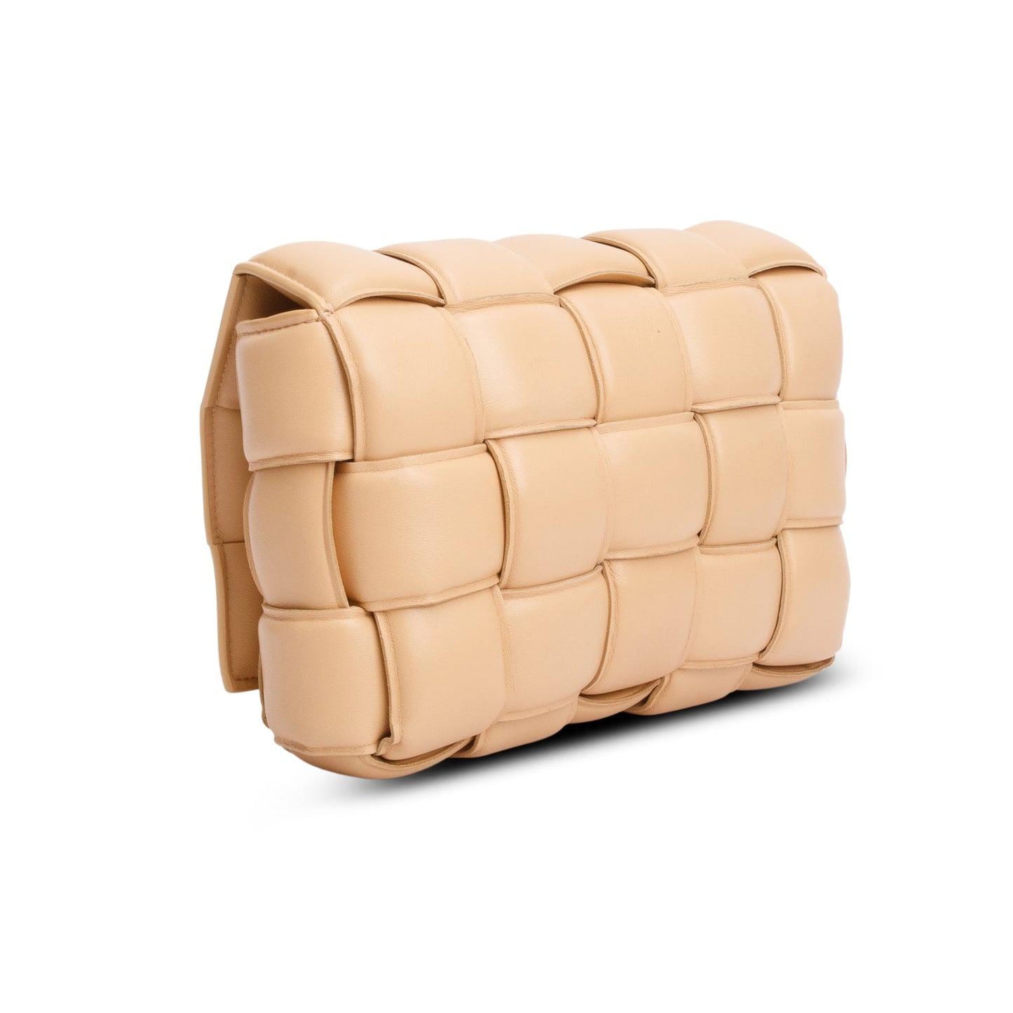 Bottega Veneta Beige Nappa Maxi Intreccio Padded Cassette Crossbody Bag