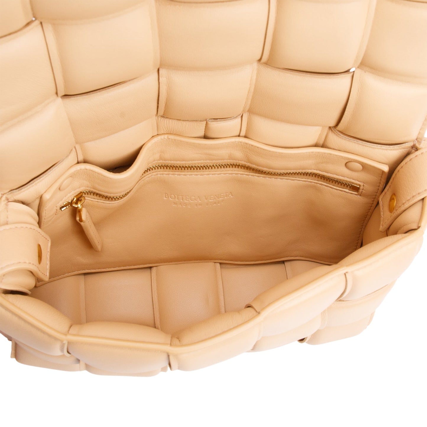 Bottega Veneta Beige Nappa Maxi Intreccio Padded Cassette Crossbody Bag