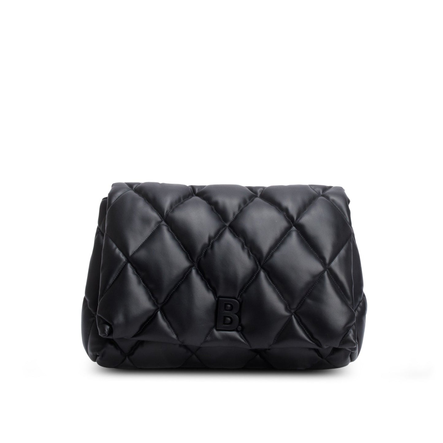Balenciaga Black Nappa Calfskin Quilted Touch B Puffy Clutch
