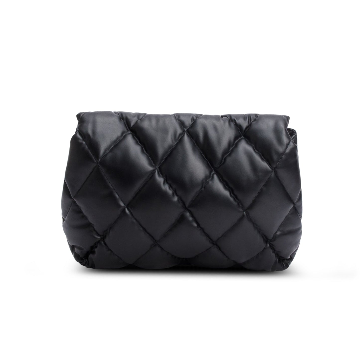Balenciaga Black Nappa Calfskin Quilted Touch B Puffy Clutch