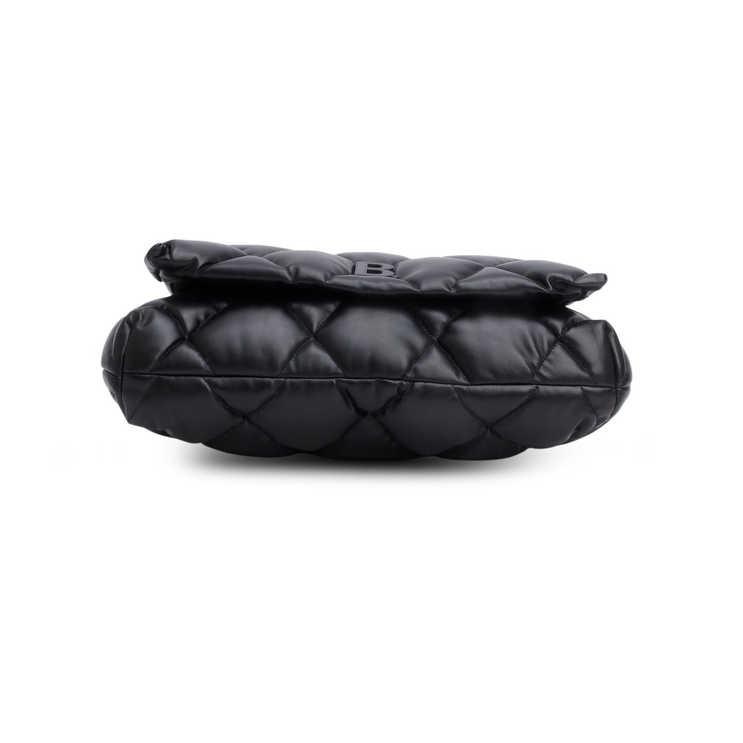 Balenciaga Black Nappa Calfskin Quilted Touch B Puffy Clutch