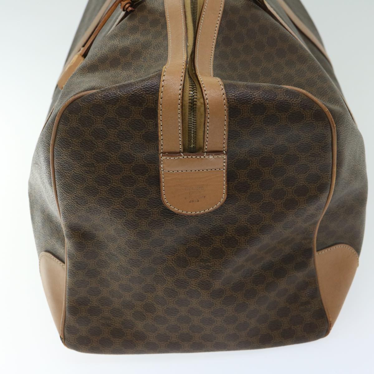 Luxury CELINE Macadam Canvas Boston Bag PVC Brown  66822