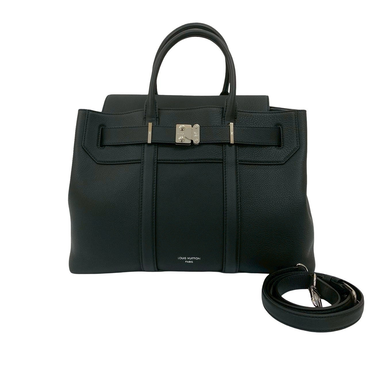 LOUIS VUITTON Shoulder Bag leather black Georges Tote MM