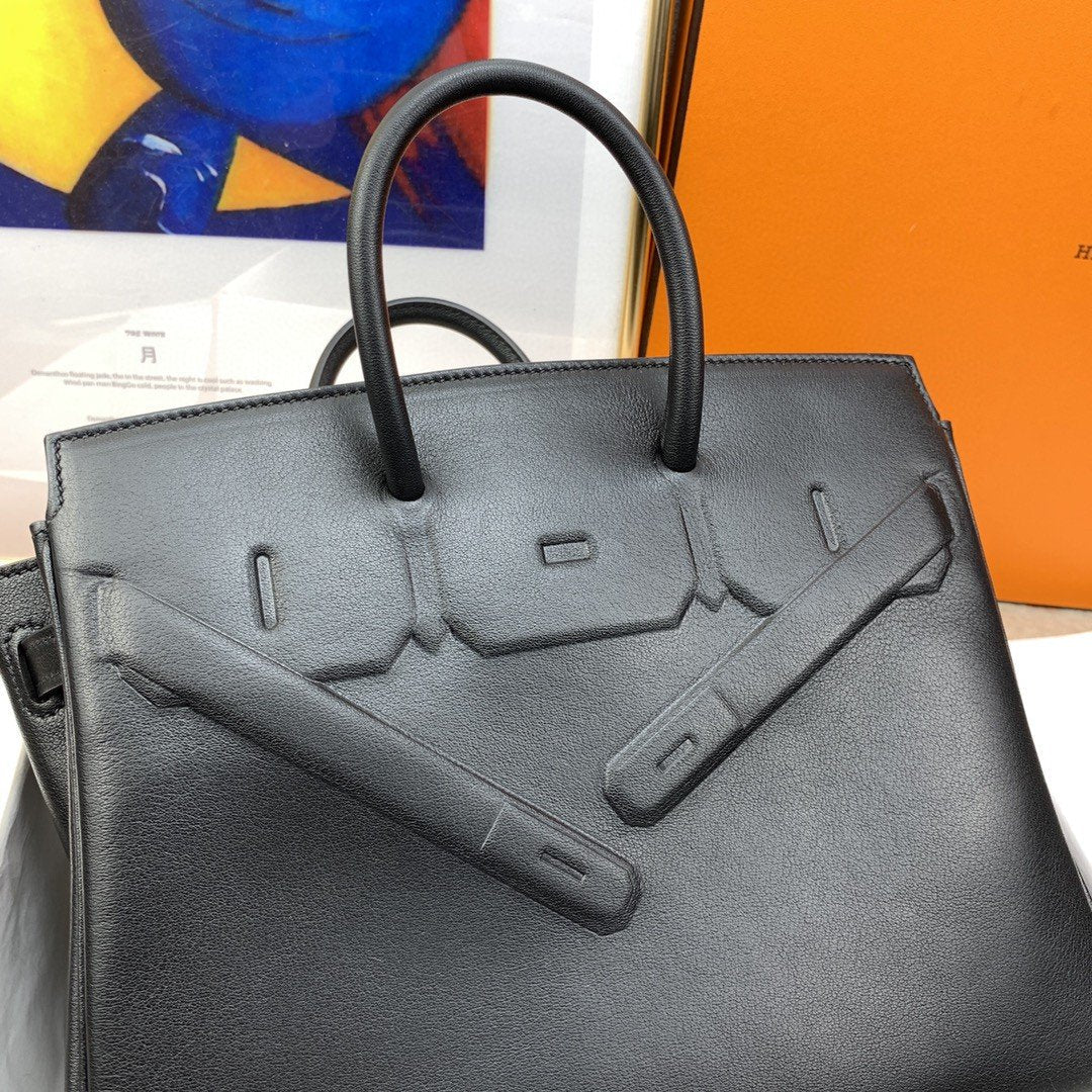 Top Quality Etoupe Shadow Birkin Black For Women 10in/25cm