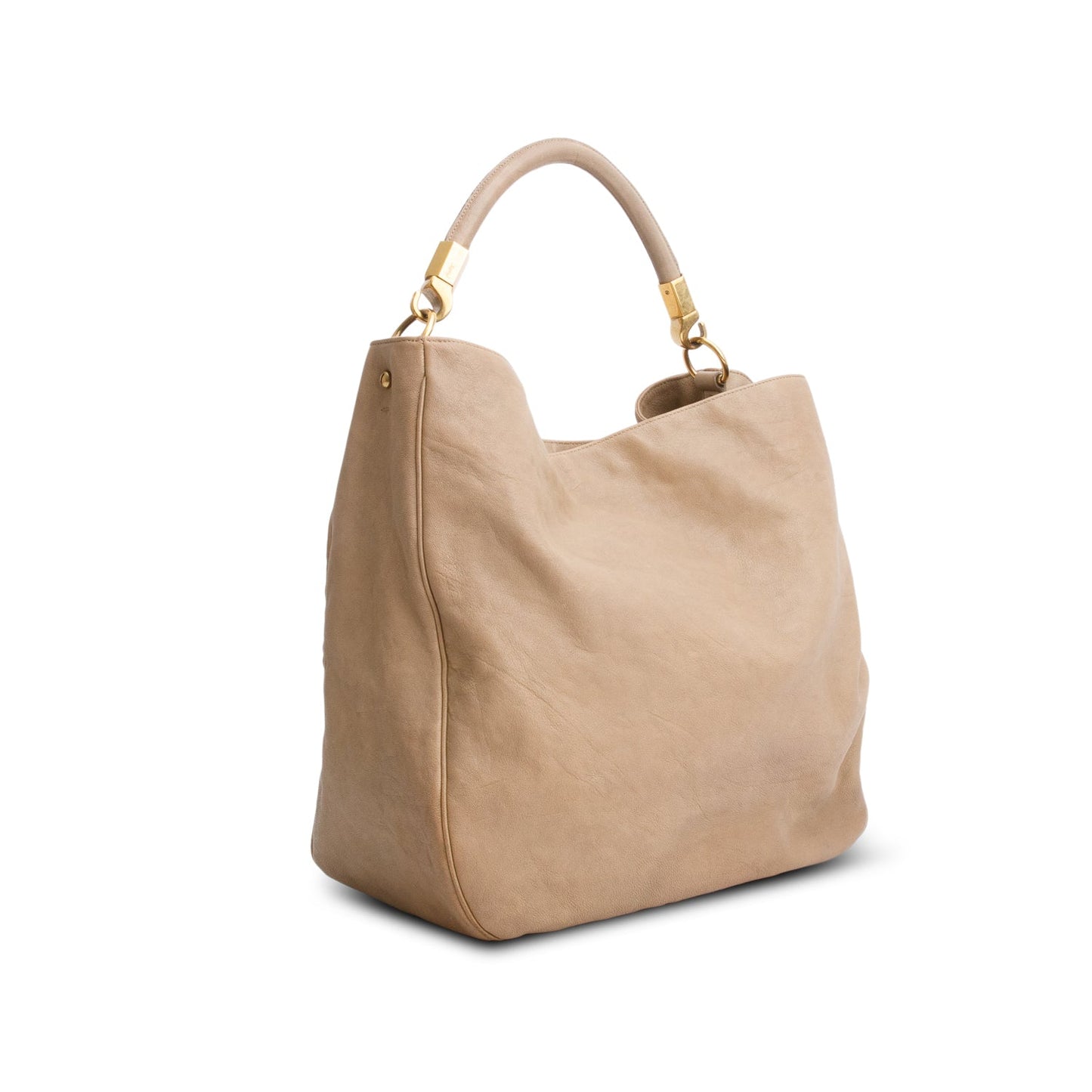 Saint Laurent   Brown Leather Large Roady Hobo