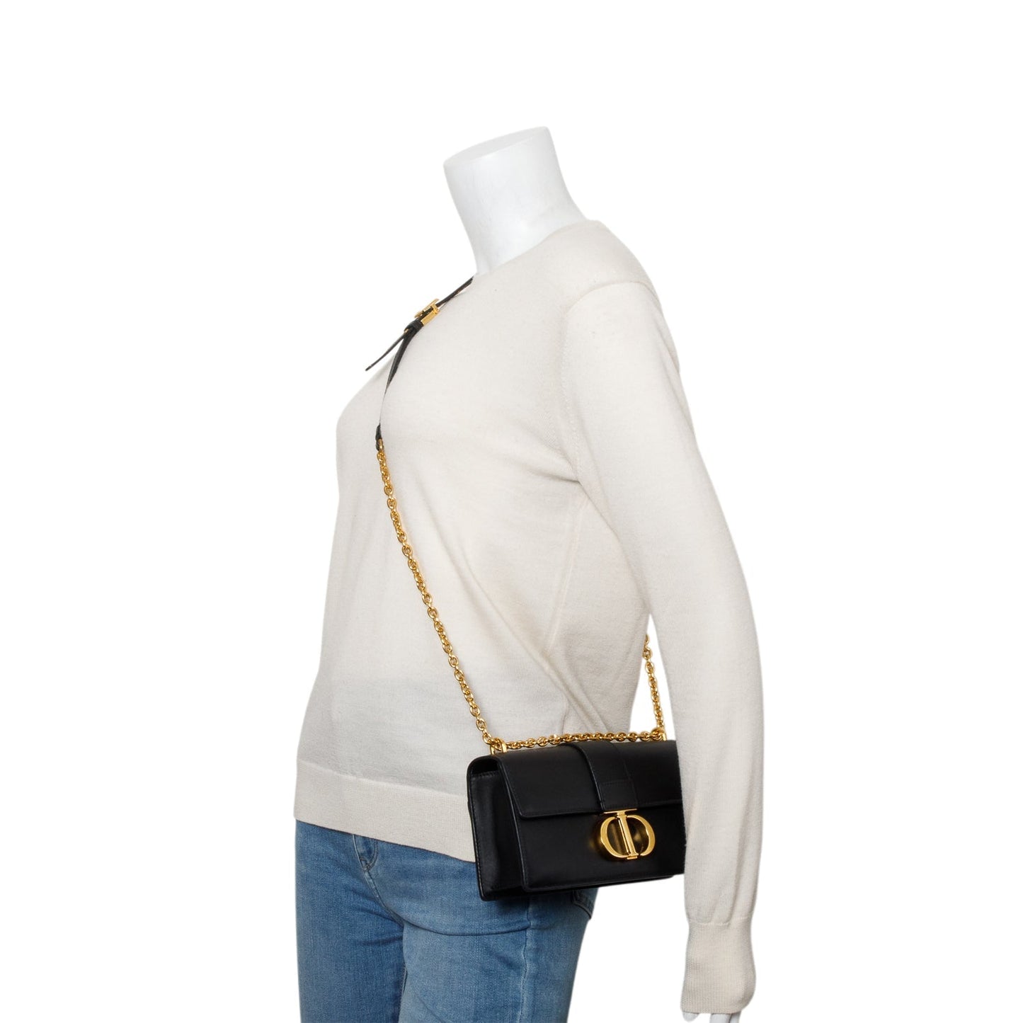 Christian Dior 2022 Black Calfskin 30 Montaigne East-West Chain Bag