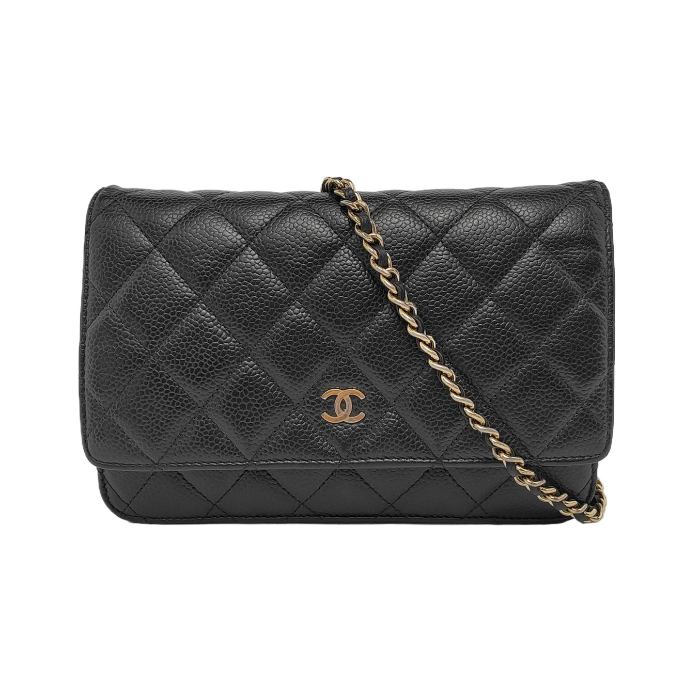 Chanel Wallet on Chain Classic Flap Black Caviar Leather Gold Hardware