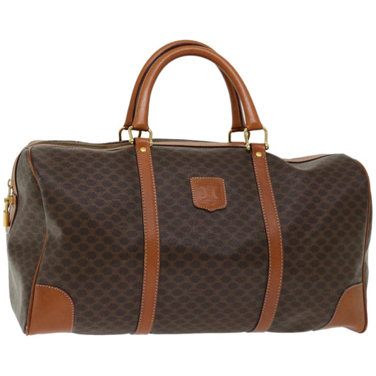 Luxury CELINE Macadam Canvas Boston Bag PVC Brown  66958