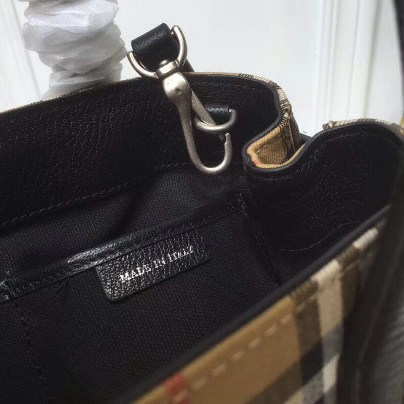 Top Quality Small Banner  Check And Tote Black For Women, Womenâs Bags 10.5in/26cm
