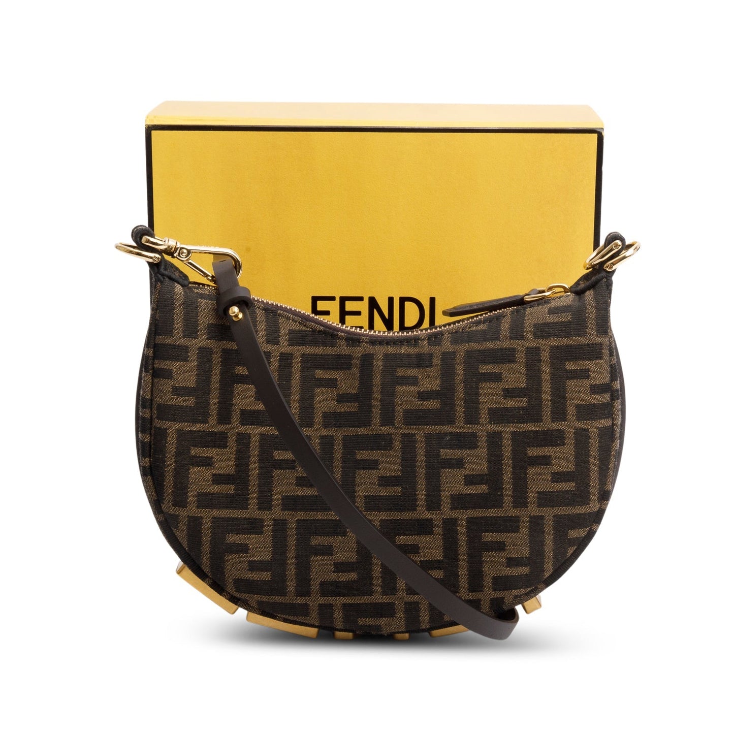 Fendi Brown FF Zucca Jacquard Mini Fendigraphy Bag