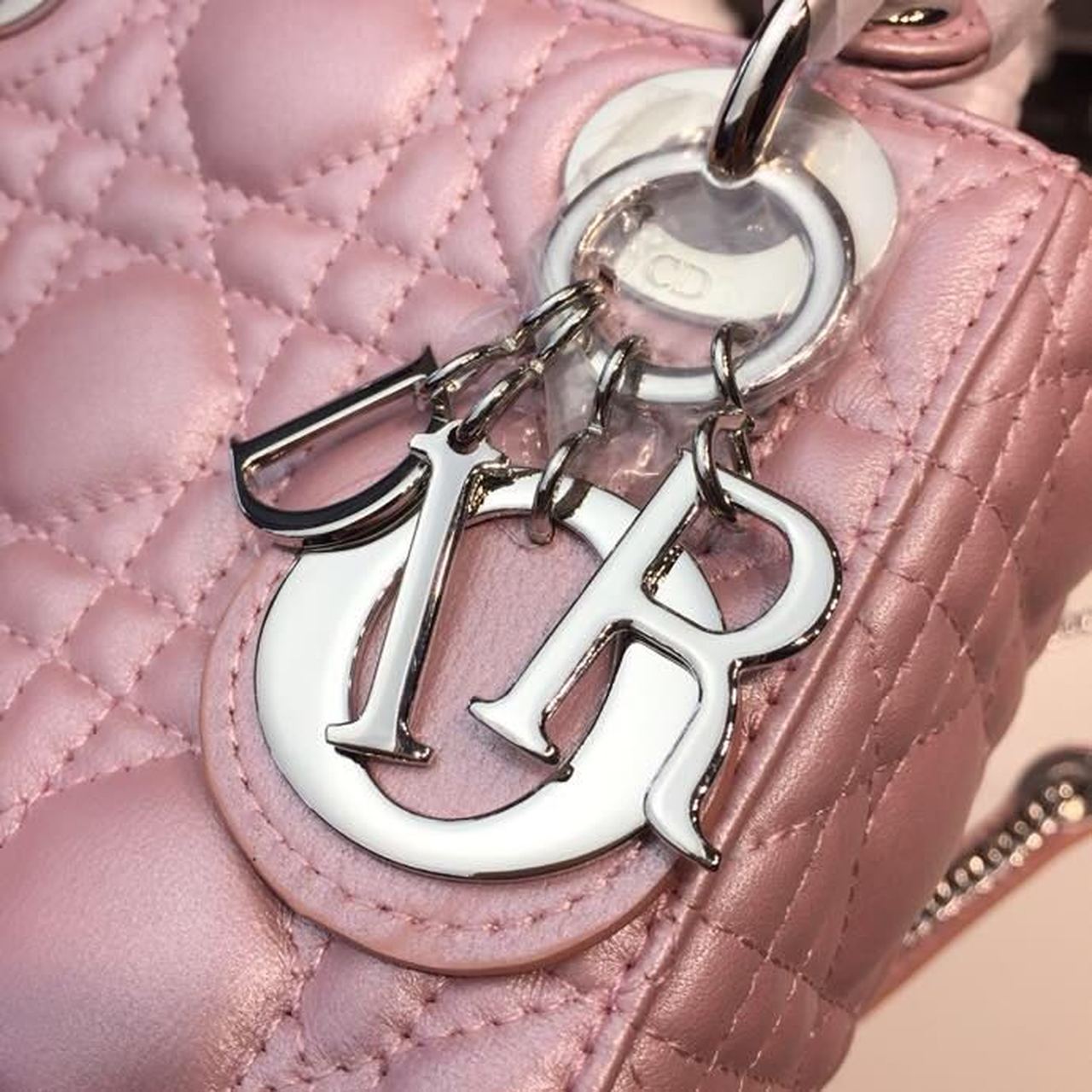 Top Quality Mini Lady Cannage Quilted Bag with Chain SiTop Qualityer Hardware Pink For Women 6.5in/17cm CD
