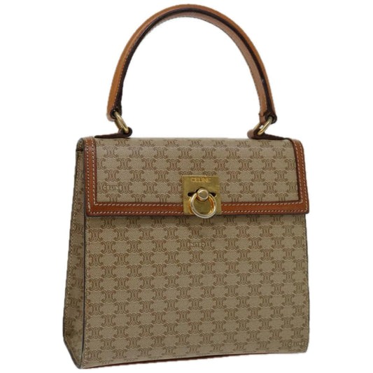Luxury CELINE Macadam Canvas Hand Bag Beige  67122