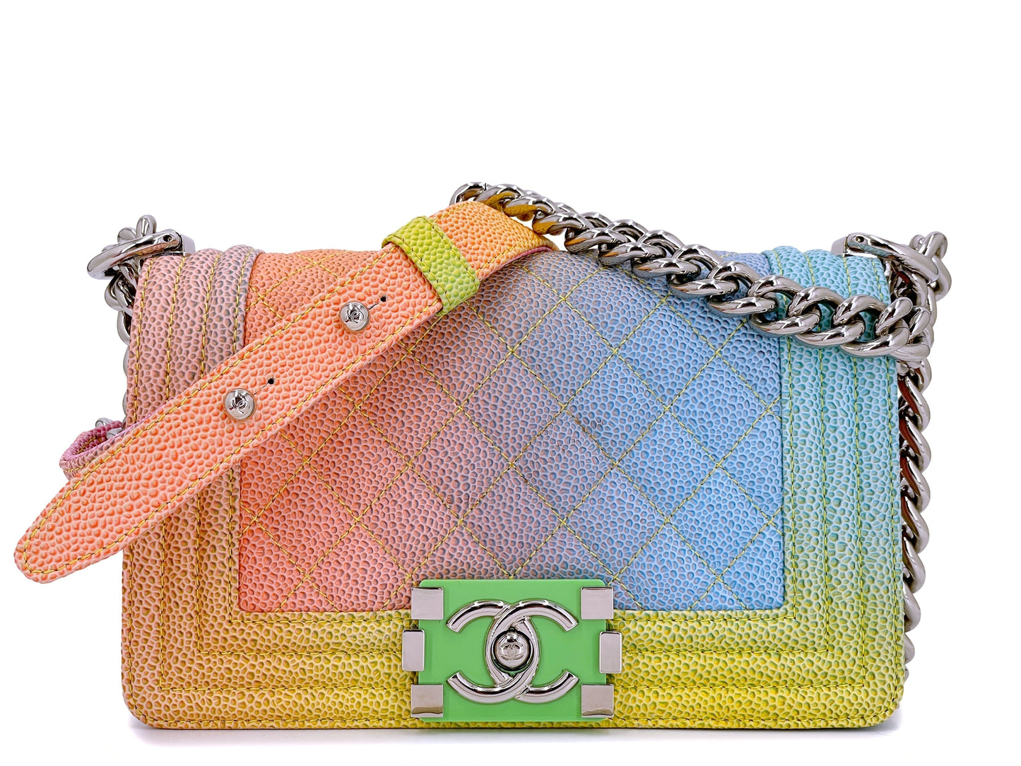 Chanel 17C Rainbow Caviar Coco Cuba Small Boy Flap Bag