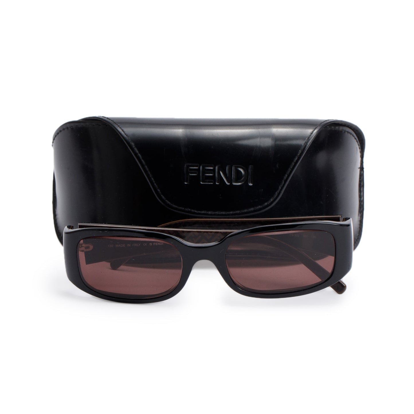 Fendi FS302 Brown Acetate Rectangle Sunglasses