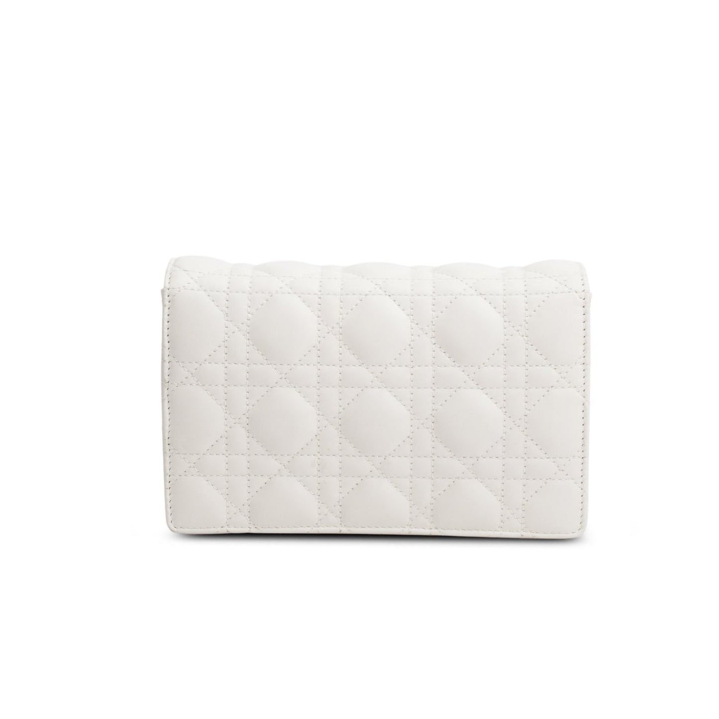 Christian Dior 2022 White Lambskin Cannage My Dior Daily Chain Pouch