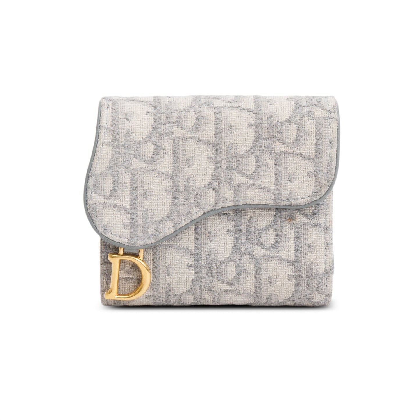Christian Dior 2024 Grey Oblique Saddle Bloom Card Holder