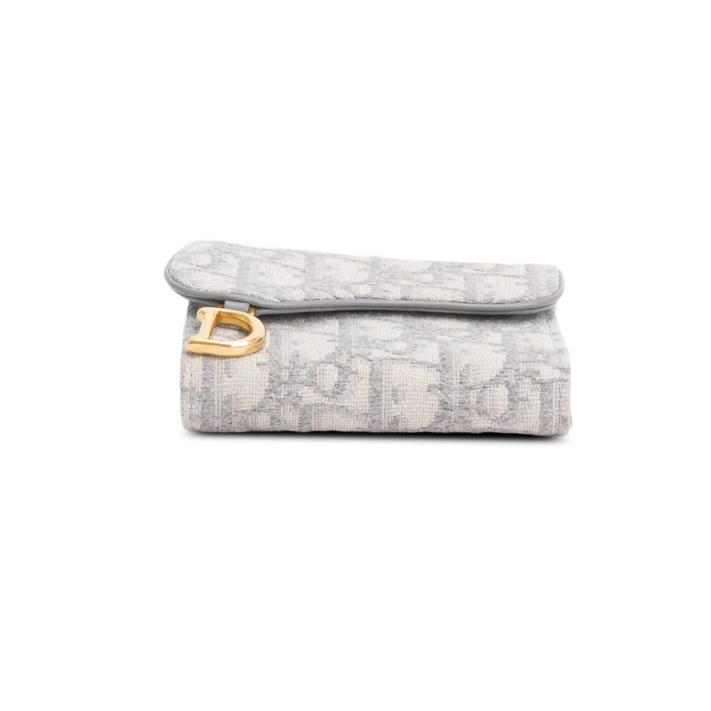 Christian Dior 2024 Grey Oblique Saddle Bloom Card Holder
