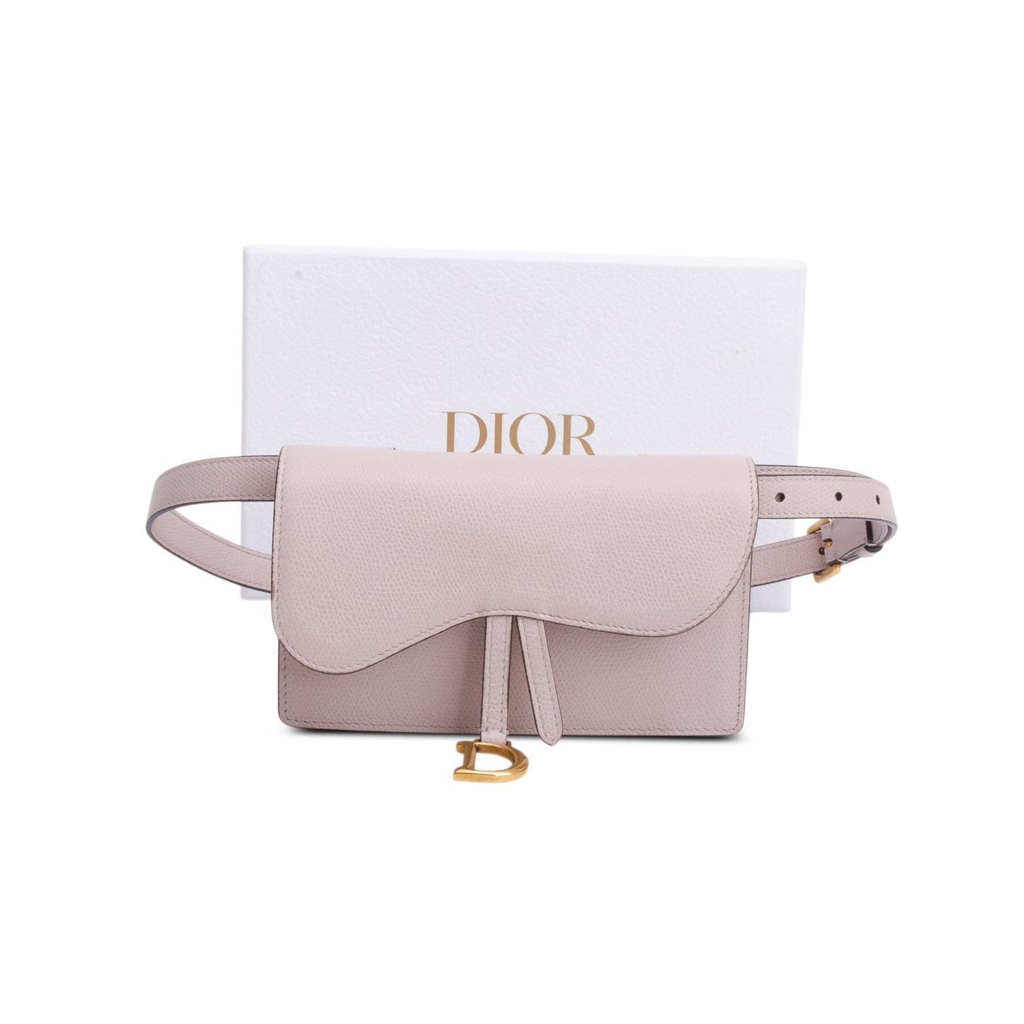 Christian Dior Pink Grained Calfskin Saddle Belt Bag