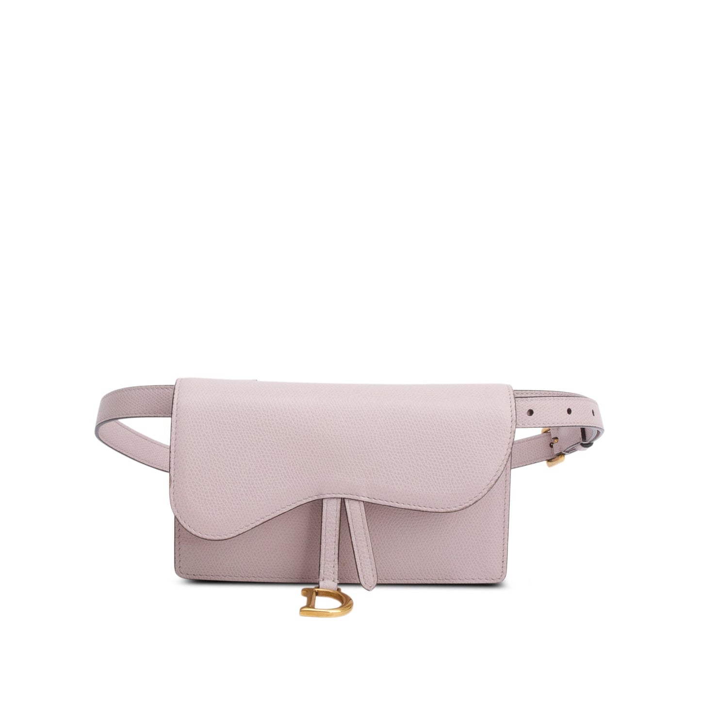 Christian Dior Pink Grained Calfskin Saddle Belt Bag