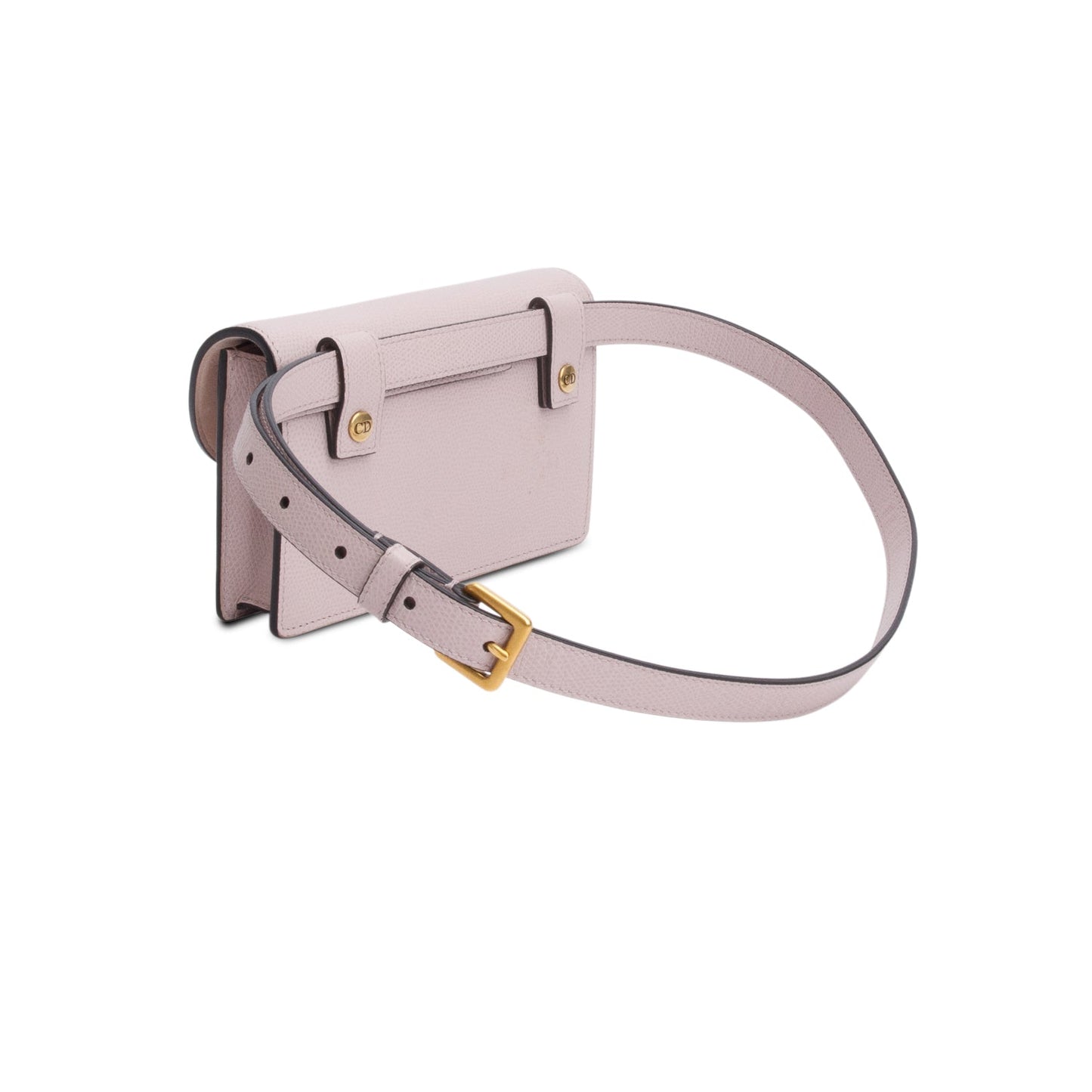 Christian Dior Pink Grained Calfskin Saddle Belt Bag