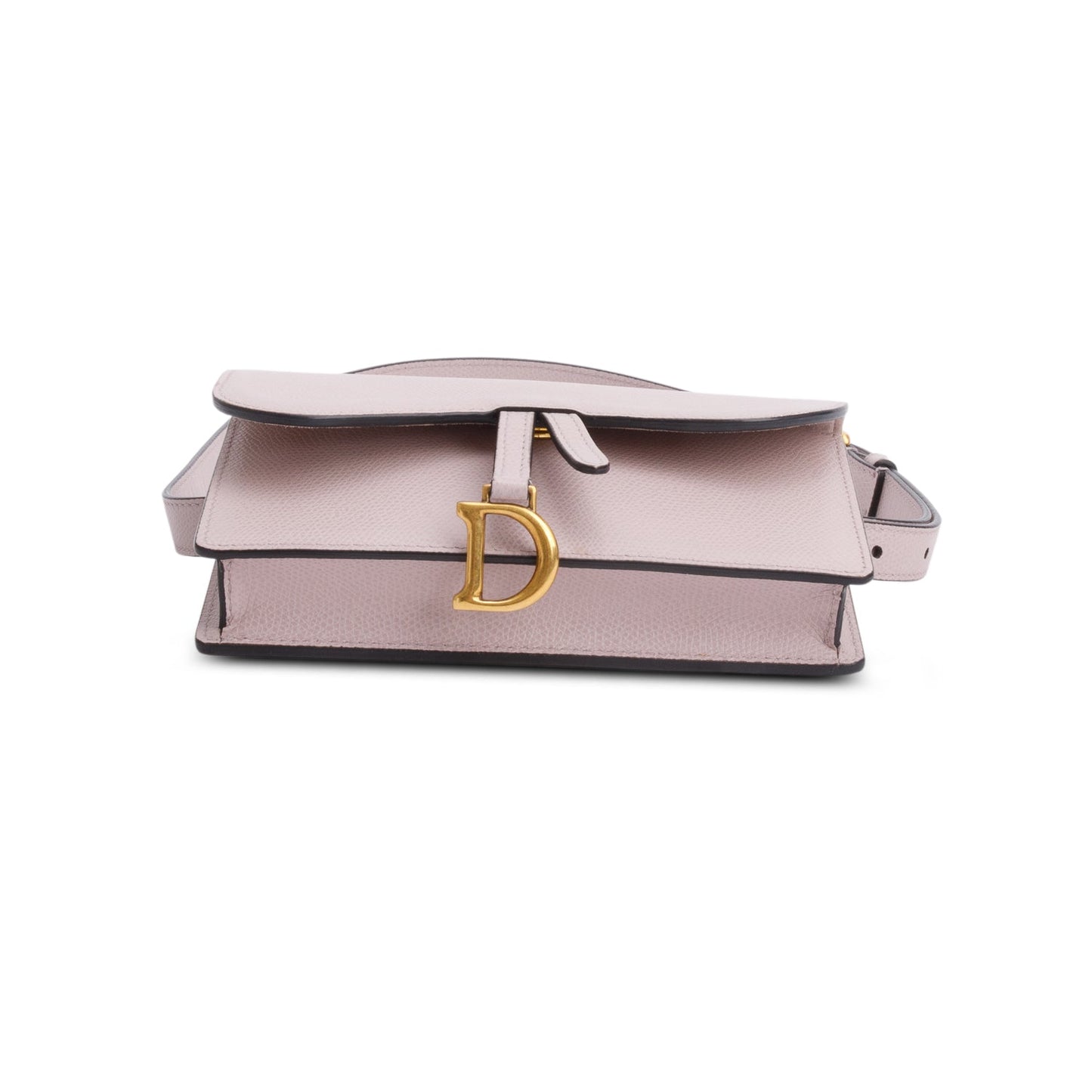Christian Dior Pink Grained Calfskin Saddle Belt Bag