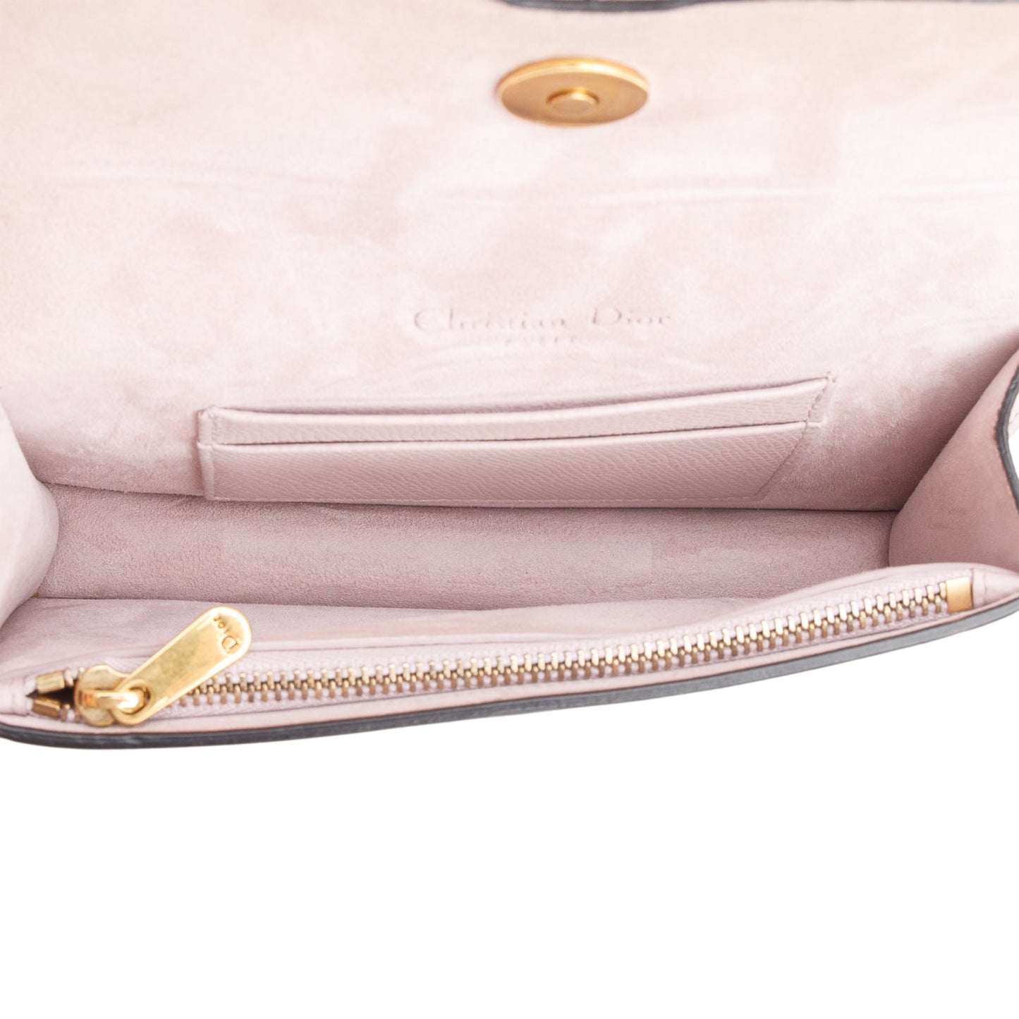 Christian Dior Pink Grained Calfskin Saddle Belt Bag