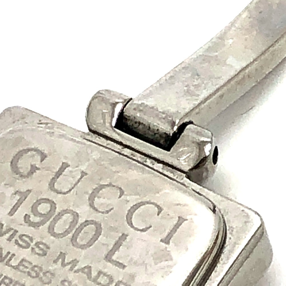 GUCCI Watches Quartz Stainless Steel Silver 1900L Bungle Square black dial Women  d