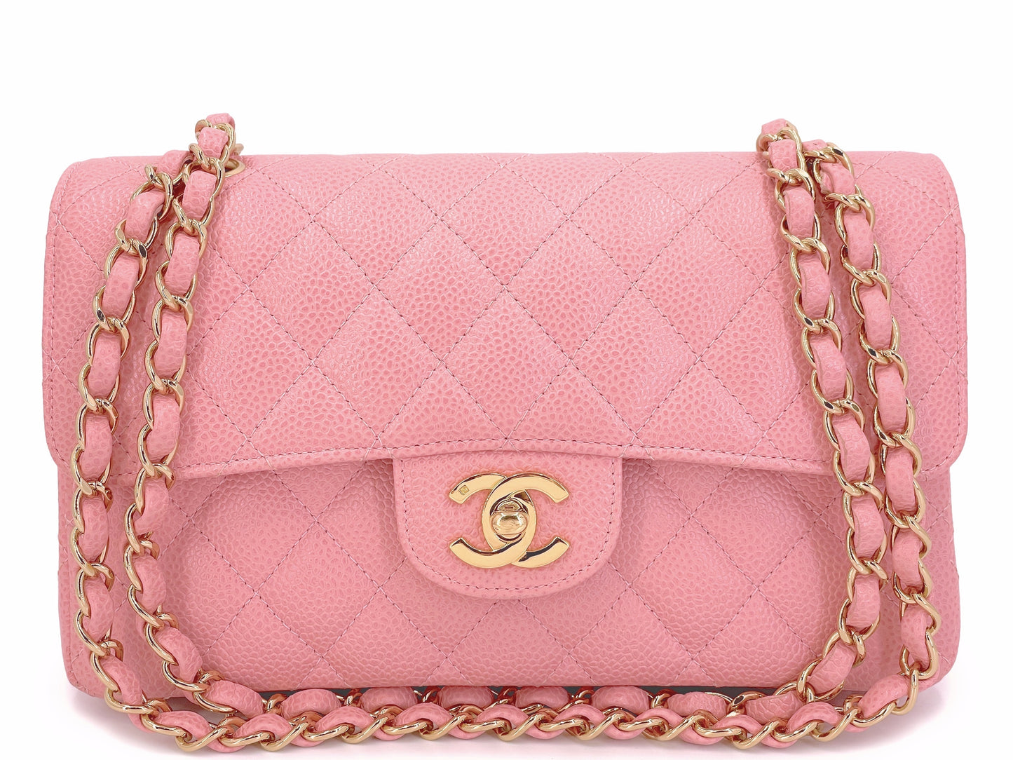 Chanel 2005   Sakura Pink Small Classic Double Flap Bag 24k GHW