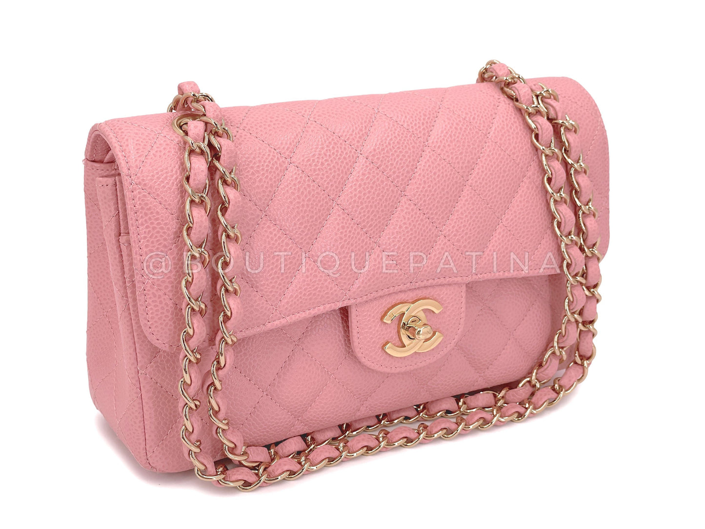 Chanel 2005   Sakura Pink Small Classic Double Flap Bag 24k GHW