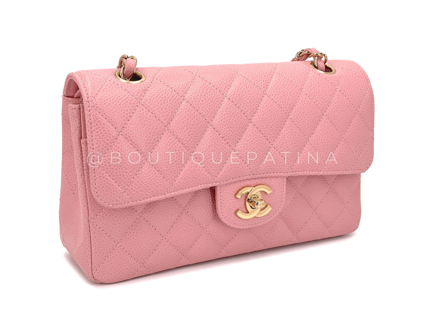 Chanel 2005   Sakura Pink Small Classic Double Flap Bag 24k GHW