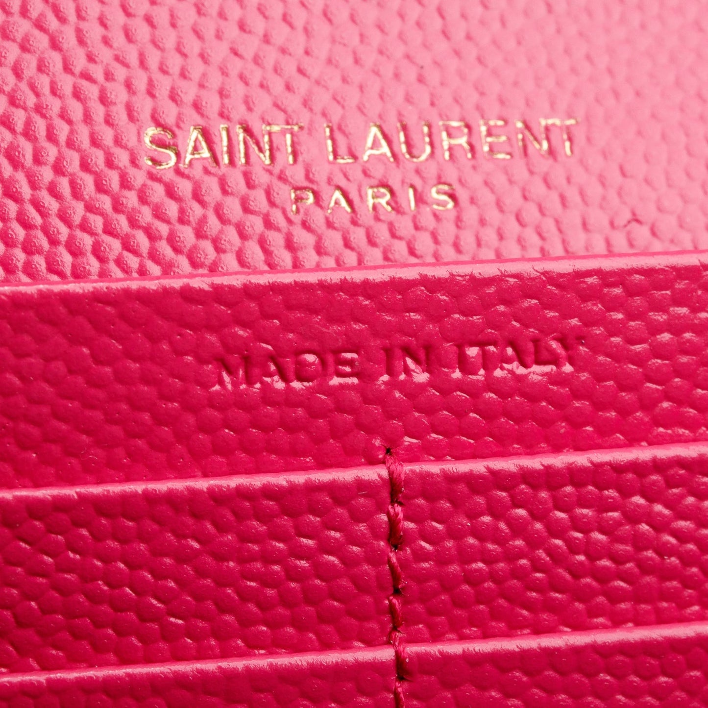 Saint Laurent 2021 Pink Grain de Poudre Cassandre Matelasse Large Flap Wallet