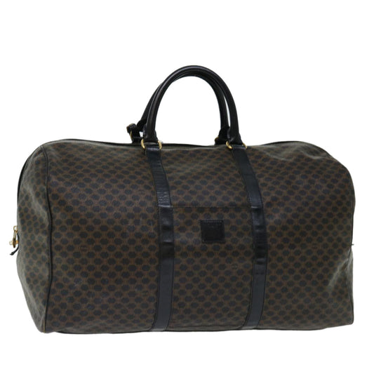 Luxury CELINE Macadam Canvas Boston Bag PVC Black  67629