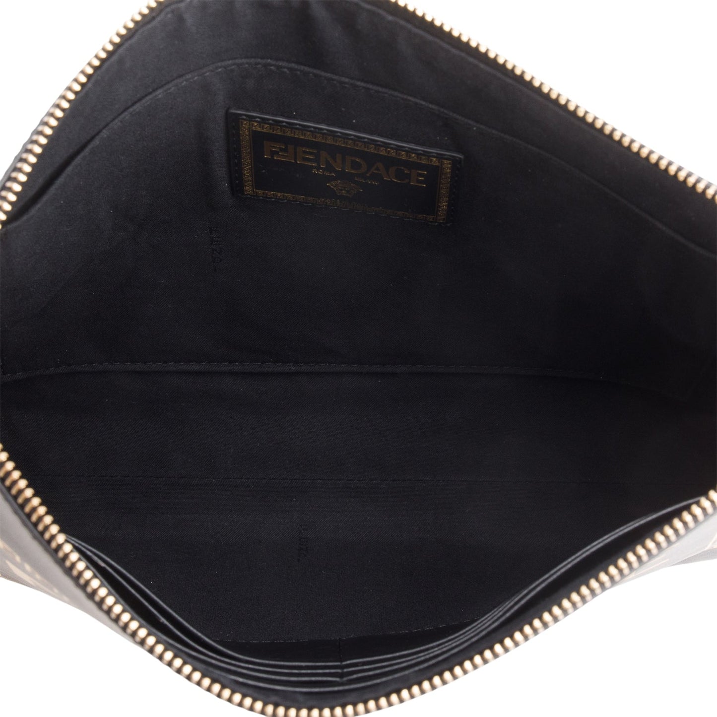 Fendi x Versace Black Leather Clutch