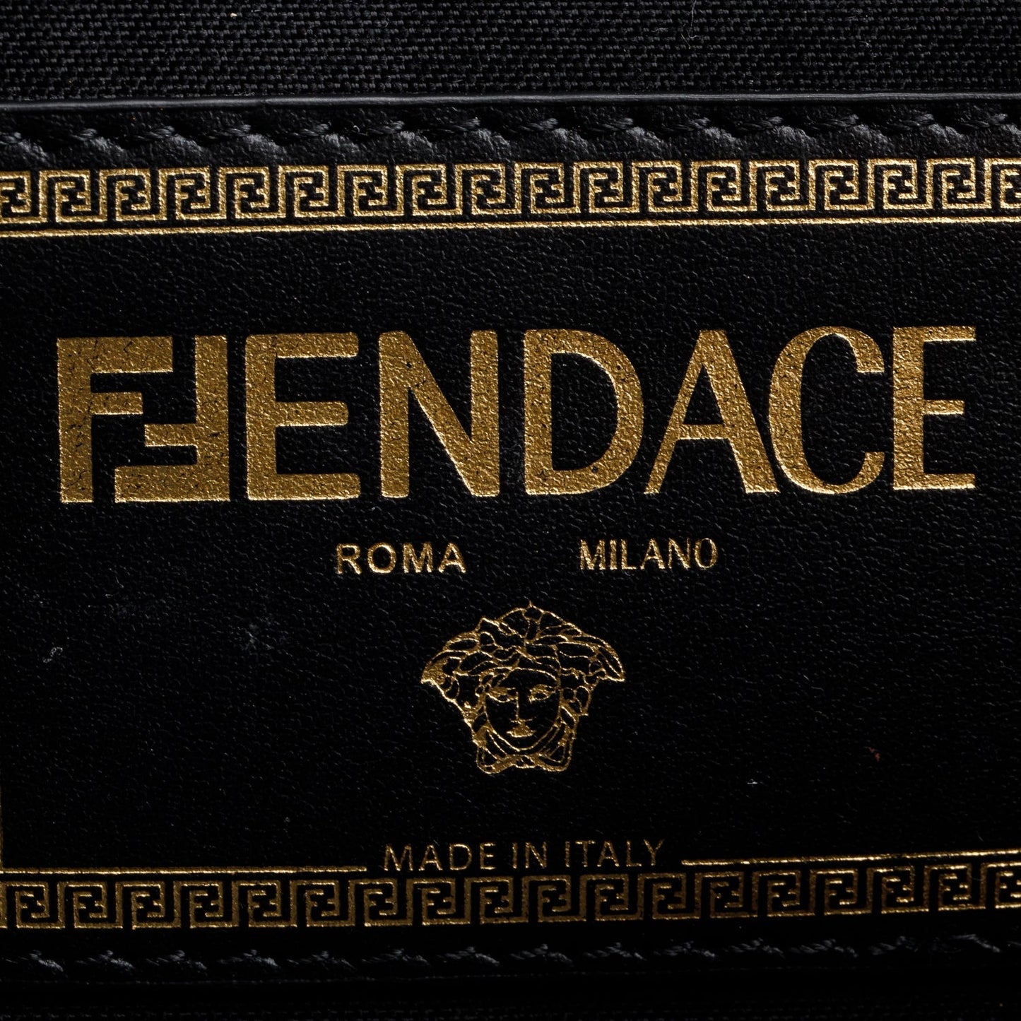 Fendi x Versace Black Leather Clutch