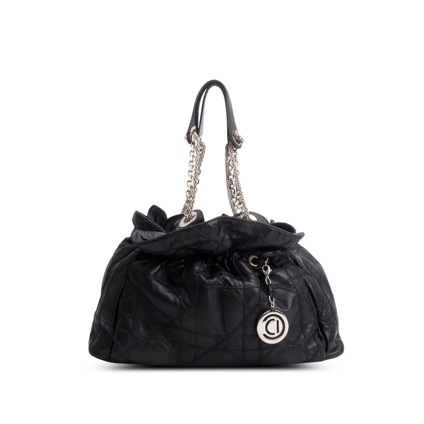 Christian Dior Black Lambskin Cannage Medium Le Trente Tote