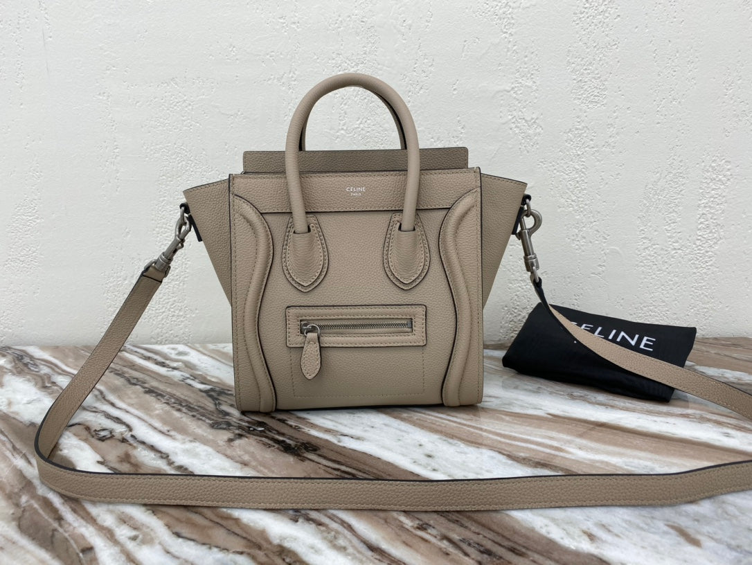 Top Quality Nano LuGucciage Bag In Drummed Light Brown For Women 8in/20cm 189243DRU.03UN