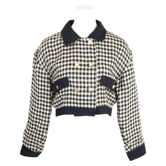 Chanel Houndstooth Silk Jacket