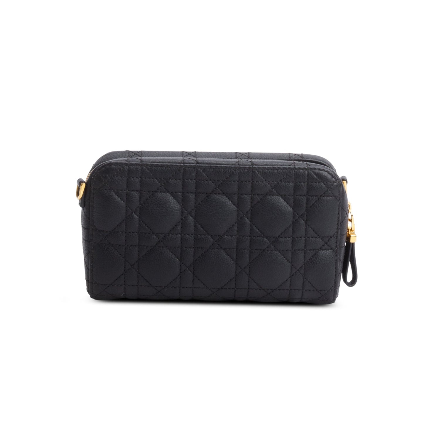 Christian Dior 2021 Black Supple Calfskin Caro Double Pouch